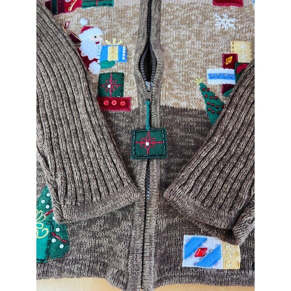 TIARA INTERNACIONAL Santa Zip Up Sweater Cardigan Size M (Bx 13) - Picture 7 of 10